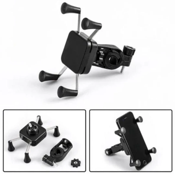 Xbyc 2084-2 360 Derece Dönebilen Bisiklet Ahtapot Telefon Tutucu Siyah - 3