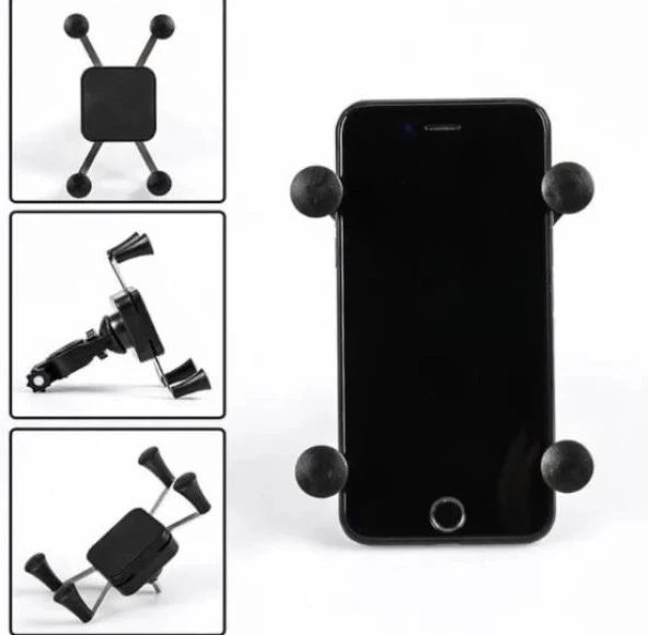 Xbyc 2084-2 360 Derece Dönebilen Bisiklet Ahtapot Telefon Tutucu Siyah - 7