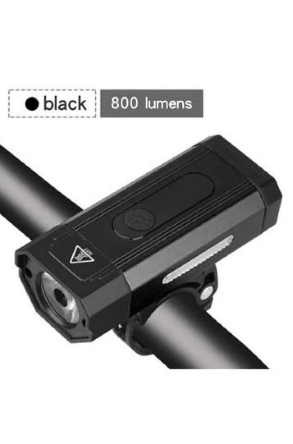 XBYC 6127 800 Lümen Bisiklet Ön Lamba Far Aydınlatma Usb Şarjlı Siyah - Resim 2