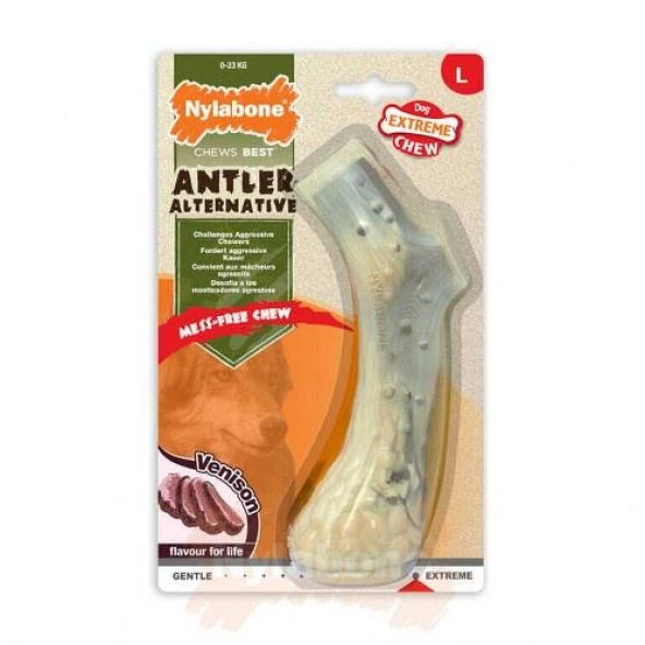 Nylabone Geyik Aromalı Köpek Çiğneme Kemiği L