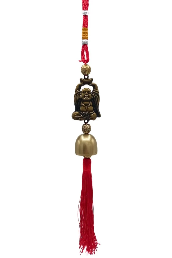 Çin Feng Shui Şans ve Bereket Metal Çan Buda 30 cm - Resim 4