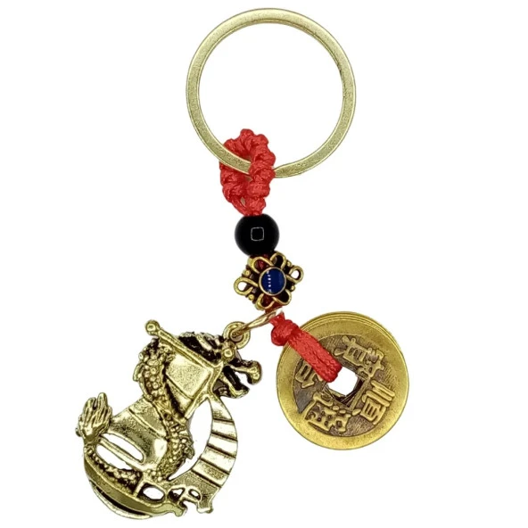 Çin Feng Shui Şans ve Bereket Parası Metal Anahtarlık ürün görseli 1