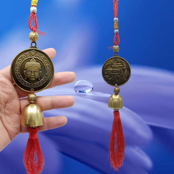 Çin Feng Shui Şans ve Bereket Metal Çan Tapınak Buda 30 cm - Resim 3