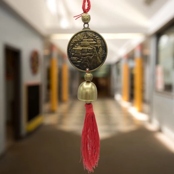 Çin Feng Shui Şans ve Bereket Metal Çan Tapınak Buda 30 cm - Resim 4