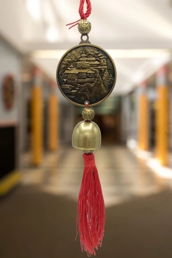 Çin Feng Shui Şans ve Bereket Metal Çan Tapınak Buda 30 cm - Resim 9