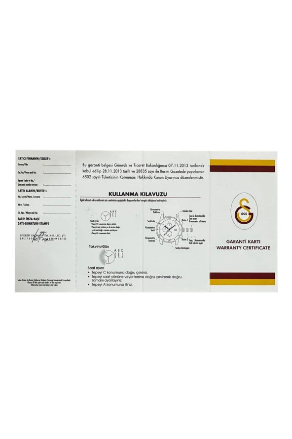 Galatasaray Orijinal Metal & Deri Kordonlu Kol Saati - 6