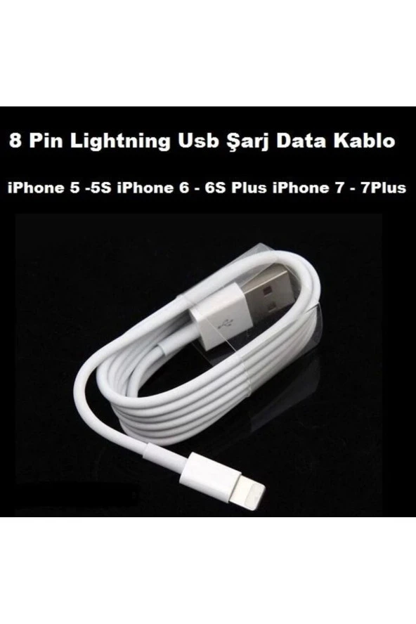 iPhone 5 5S iPhone 6 6S Plus iPhone 7 7Plus Usb Şarj Data Kablo 8 Pin Lightning