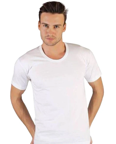 Tutku Erkek 0103 Penye Bisiklet Yaka Fanila Beyaz %100 Pamuk ürün görseli