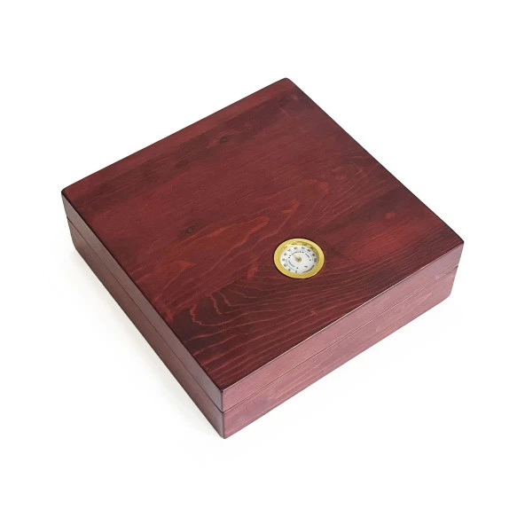 Mezmob Masif Yerli Sedir Ağacı Humidor Puro Kutusu Küçük Boy Analog