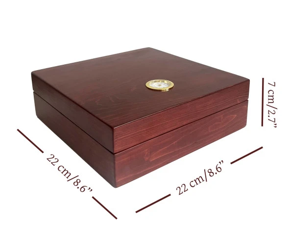 Mezmob Masif Yerli Sedir Ağacı Humidor Puro Kutusu Küçük Boy Analog - 4