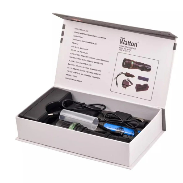 Zoomlu Oto Şarjlı EL Feneri Wt-012 - Resim 2