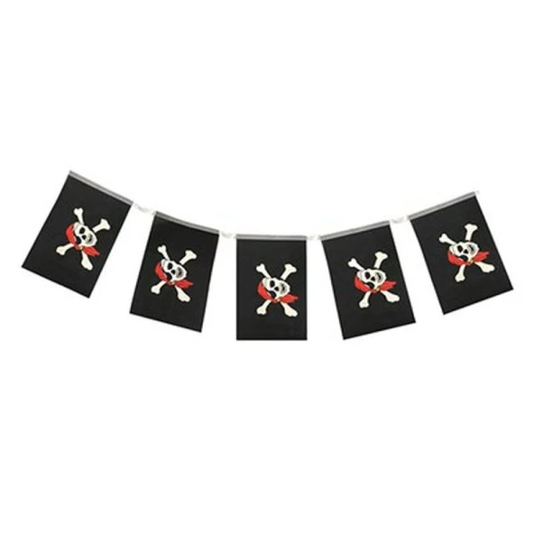 Korsan Partisi Korsan Logo Baskılı Flama Süs Afiş Süsleme 8 li - 1