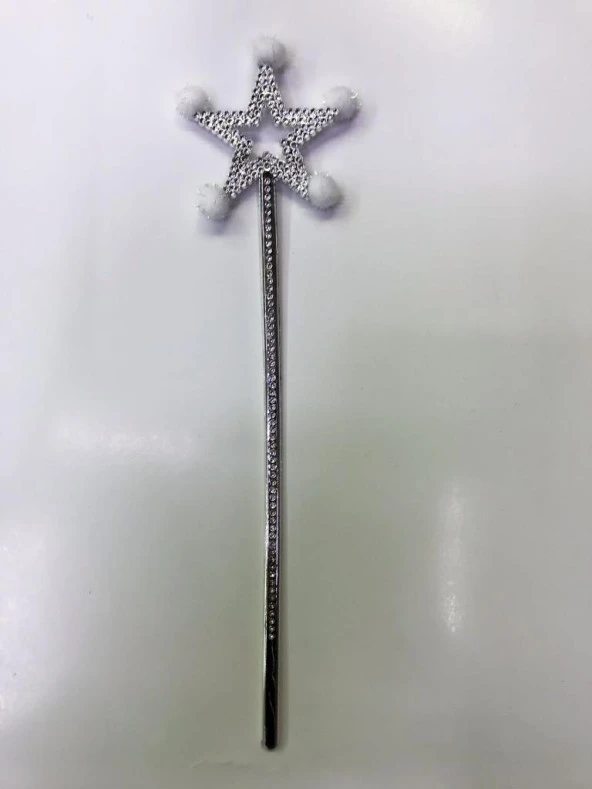 Yıldız Peri Asası Sihirli Değnek Beyaz Ponponlu - Resim 2