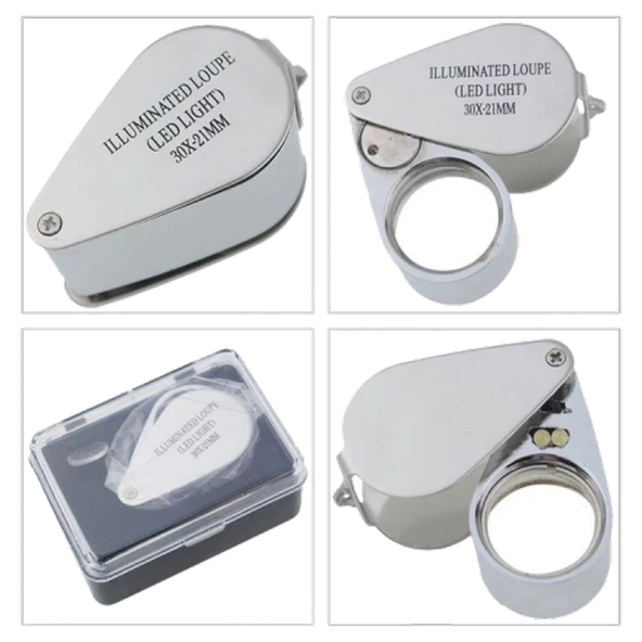 Kontrol Için Özel Kutulu Metal Işıklı Lup 30X21 - 2