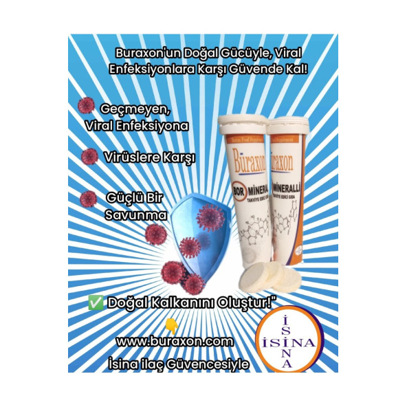 Buraxon Bor içeren gıda takviyesi Vitaminler ve mineraller Efervesan Tablet boron supplement - 4