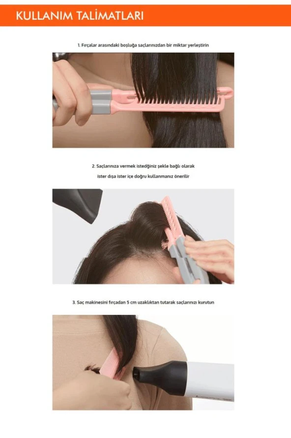 Saçlara Kolay Şekil Veren Saç Kurutma Fırçası APIEU Easy Hair Dry Brush - 2