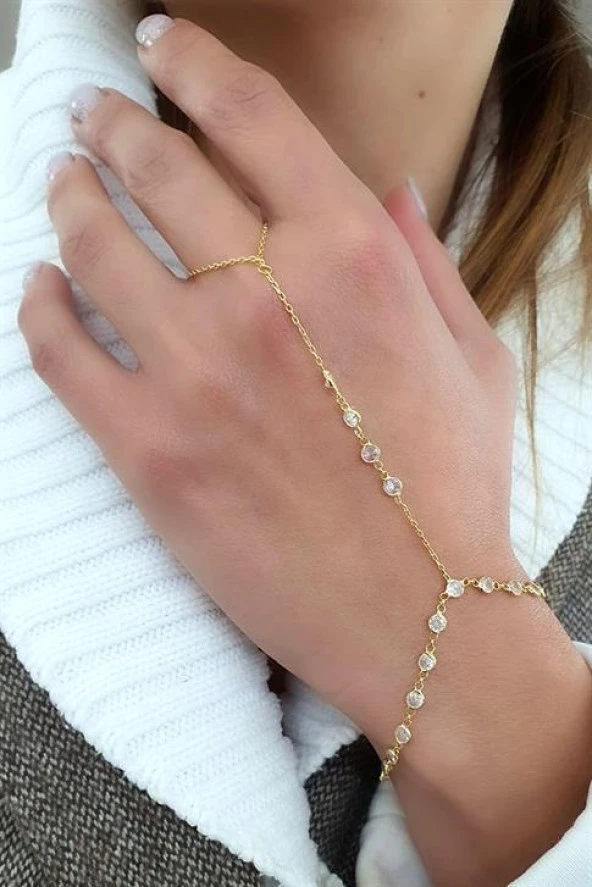 Zirkon Taş Detaylı 925Ayar Gümüş Üzerine Altın Kaplama Tasarım Şahmeran ürün görseli