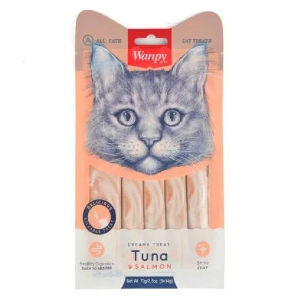 Wanpy Ton Balıklı Somonlu Kedi Ödülü 5x14gr