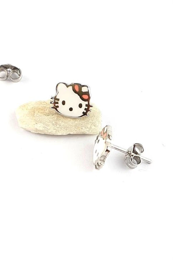 Hello Kitty 925Ayar Gümüş  Çocuk Küpesi ürün görseli
