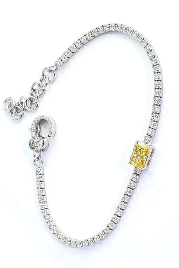 Pırlanta Parlaklığında Sitrin  İce Cut Su Yolu Bileklik ürün görseli