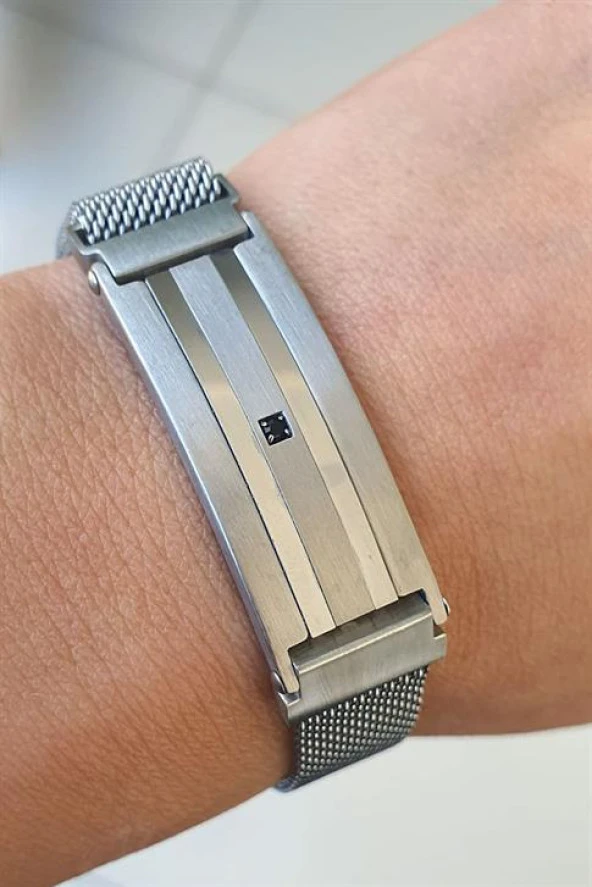 316L Çelik Ayarlanabilir Hasır Örgü Mıknatıslı Tarz Erkek Bileklik ürün görseli