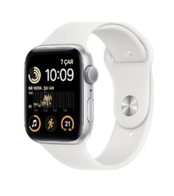 Apple Watch SE GPS Alüminyum 44 mm (2. nesil) Silver Alüminyum Kasa ve Spor Kordon Akıllı Saat MNK23TU/A VİTRİN