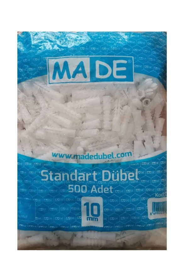 Made 10 Mm Standart Plastik Dübel Paket 500 Adet