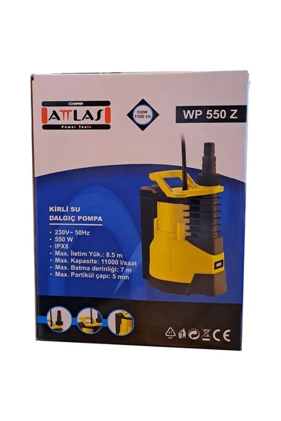 Attlas WP 550 Z Kirli Su Dalgıç Pompa - 2