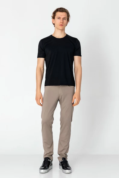 Erkek Rahat Esnek Nefes Alan Kırışmaz Bisiklet Yaka T-Shirt - 6