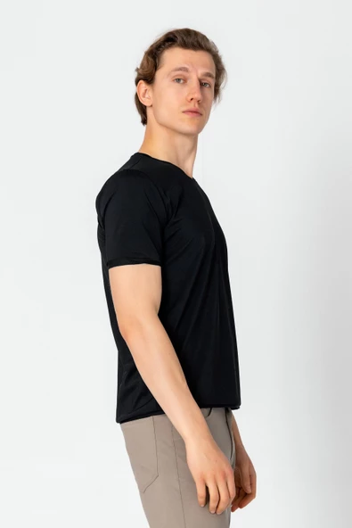 Erkek Rahat Esnek Nefes Alan Kırışmaz Bisiklet Yaka T-Shirt - 5