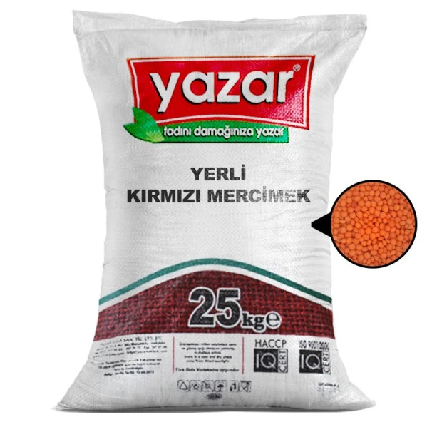 Yazar Yerli Kırmızı Mercimek 25 Kg.