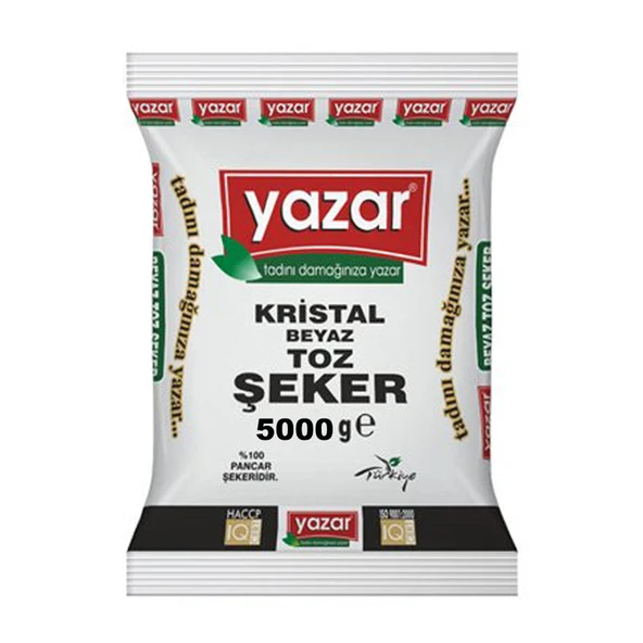 Yazar Kristal Toz Şeker 5 Kg x 2 Paket