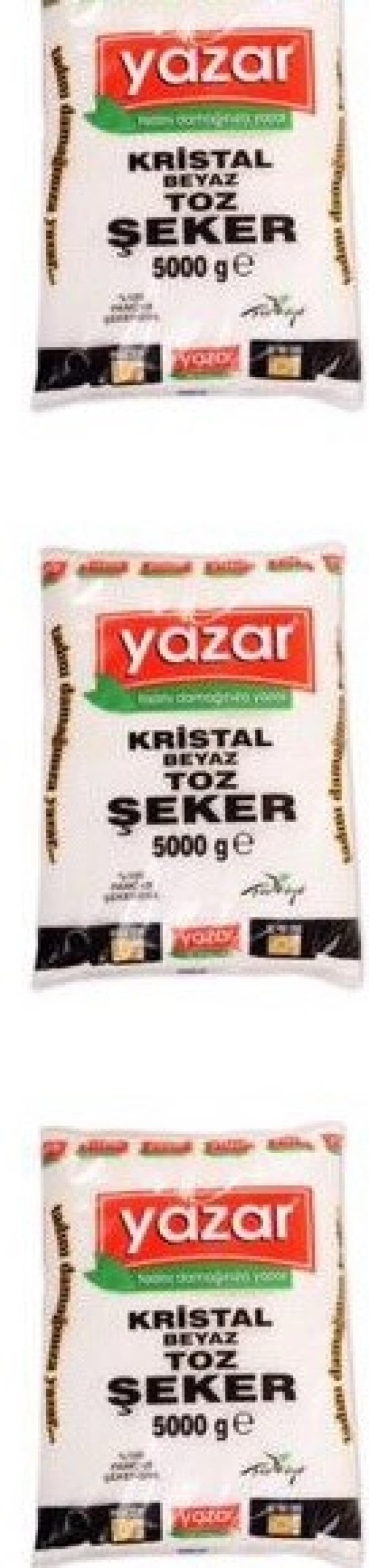 Yazar Kristal Toz Şeker 5 Kg x 3 Paket - 3