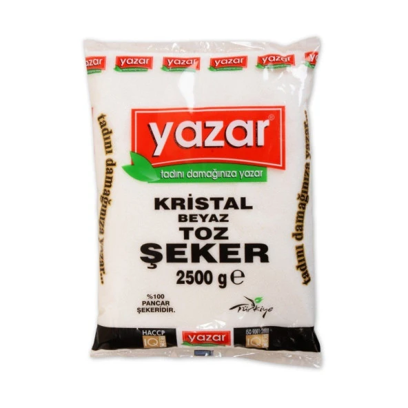 Yazar Kristal Toz Şeker 2.5 Kg x 10 Paket