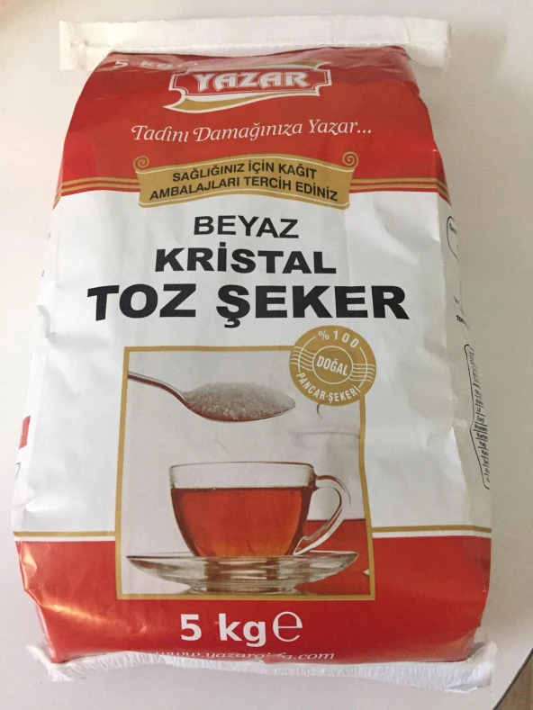 Yazar Kristal Toz Şeker(Kraft Ambalaj) 5 Kg - 2