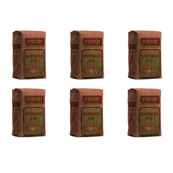 Yazar Taş değirmende Öğütülmüş Tam Buğday Kepekli Un 1 Kg x 6 Paket - 2