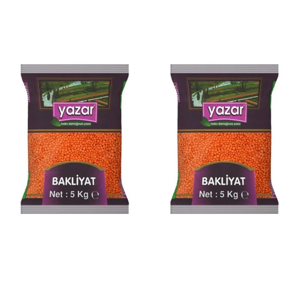 Yazar Kırmızı Mercimek 5 Kg x 2 Paket. - 2