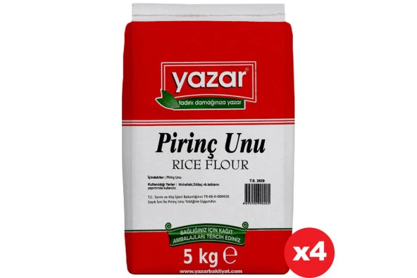 Yazar Sade Pirinç Unu 5 Kg x 4 Paket