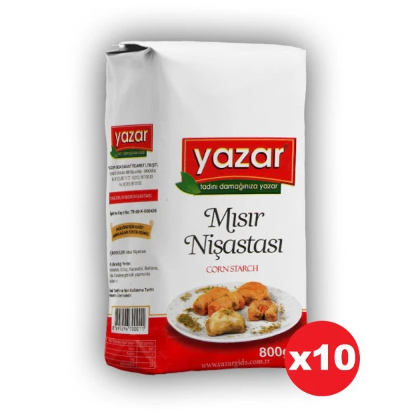 Yazar Mısır Nişastası 800 Gr x 10 Paket