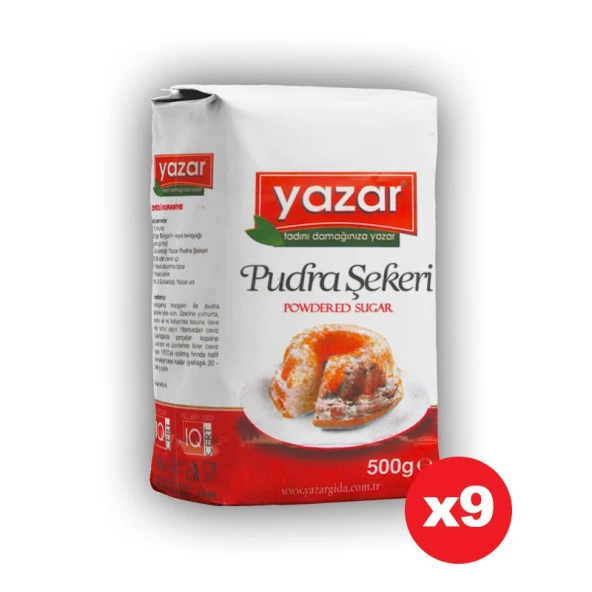 Yazar Pudra Şekeri 500 Gr x 9 Paket