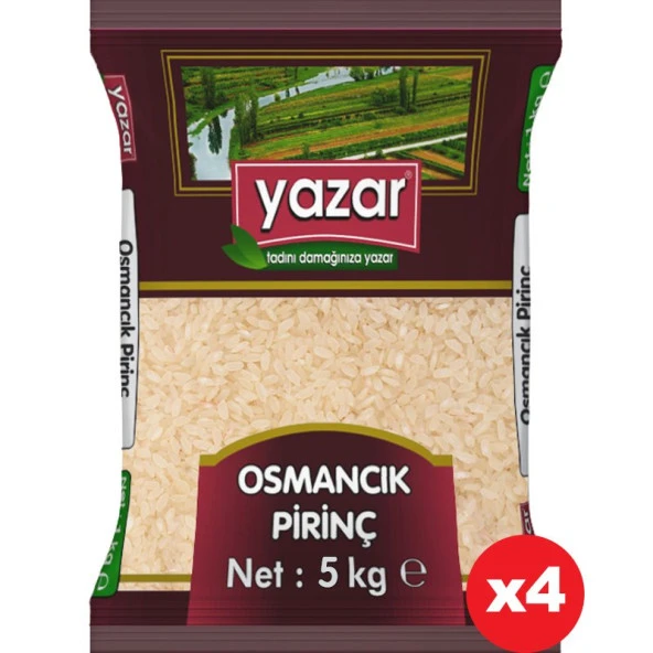 Yazar Osmancık Pirinç 5 Kg x 4 Paket.