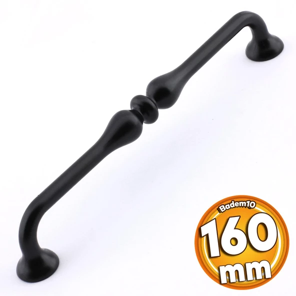 Yayık Kulp Mobilya Mutfak Dolabı Çekmece Dolap Kulpları Kapak Kulpu Kulbu Siyah 160 mm Metal