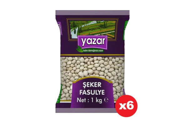 Yazar Şeker Fasulye 1 Kg. x 6 Paket