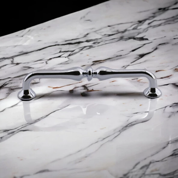 Yayık Kulp Mobilya Mutfak Dolabı Çekmece Dolap Kulpları Kapak Kulpu Kulbu Krom Renk 160 mm Metal - Resim 4