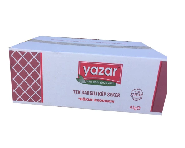 Yazar Tek Sargılı Kesme Küp Şeker 4 Kg.