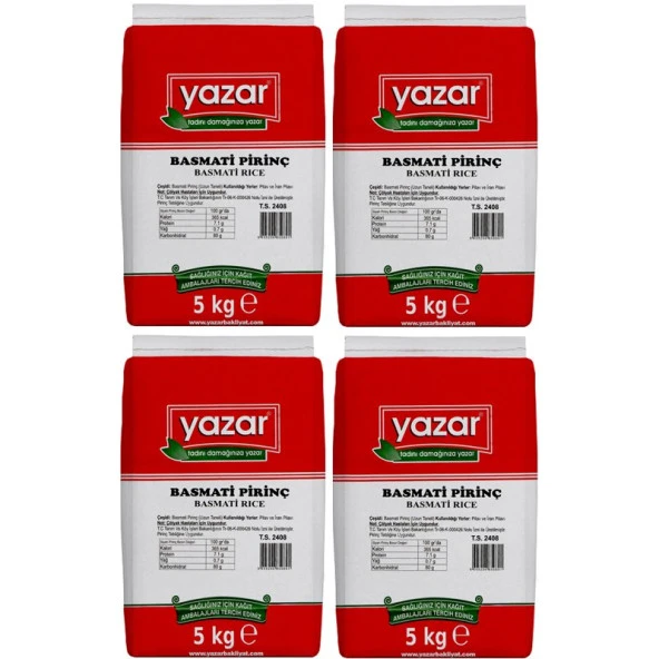 Yazar Basmati Pirinç 5 Kg x 4 Paket - Resim 2