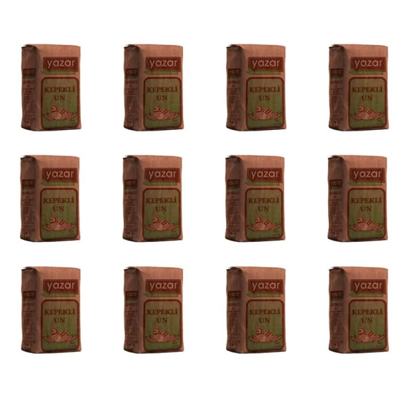 Yazar Taş değirmende Öğütülmüş Tam Buğday Kepekli Un 1 Kg x 12 Paket - 2