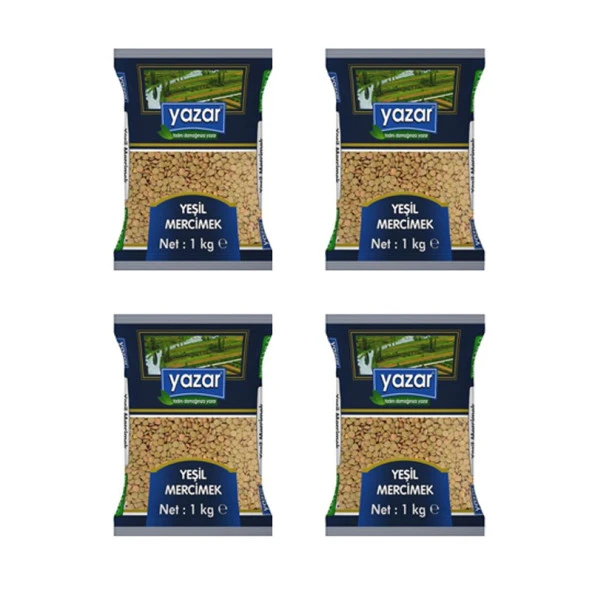 Yazar Yeşil Mercimek 1 Kg. x 4 Adet - 2