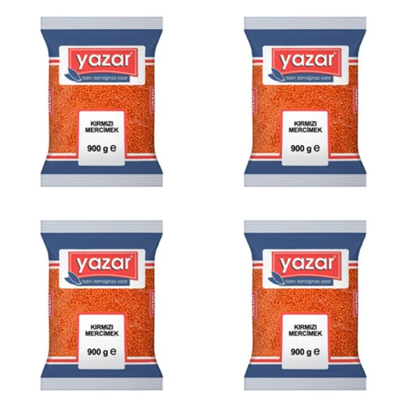 Yazar Kırmızı Mercimek 900 Gr. x 4 Adet - Resim 2