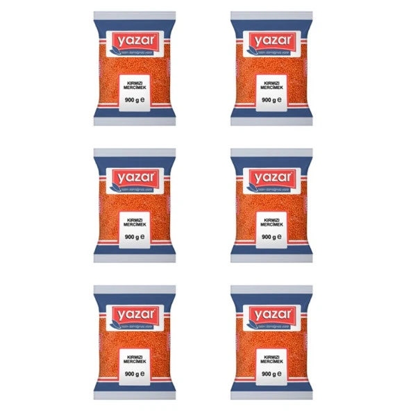Yazar Kırmızı Mercimek 900 Gr. x 6 Adet - 2